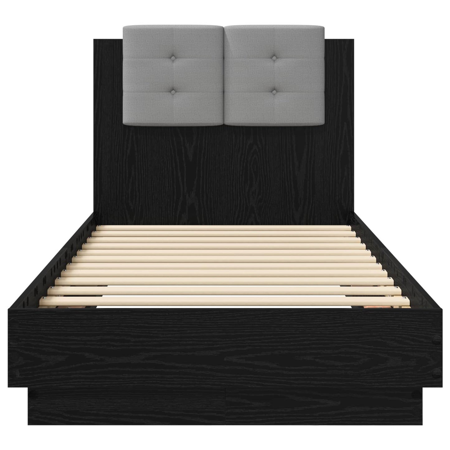 Sengestamme med hodegatt Svart eik 80 x 200 cm Konstruert tre