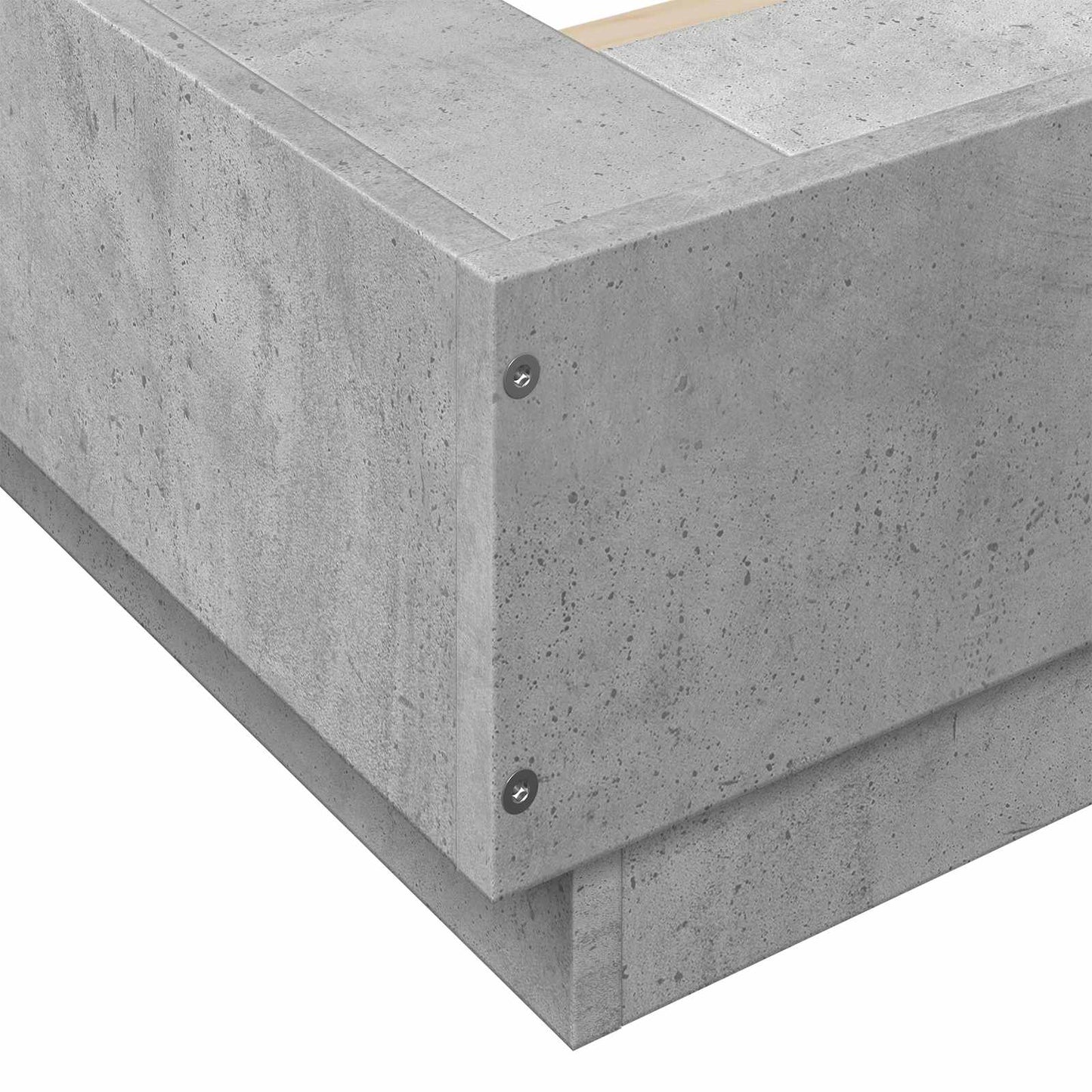 Sengestativ med LED Betonggrå 80 x 200 cm Konstruert tre