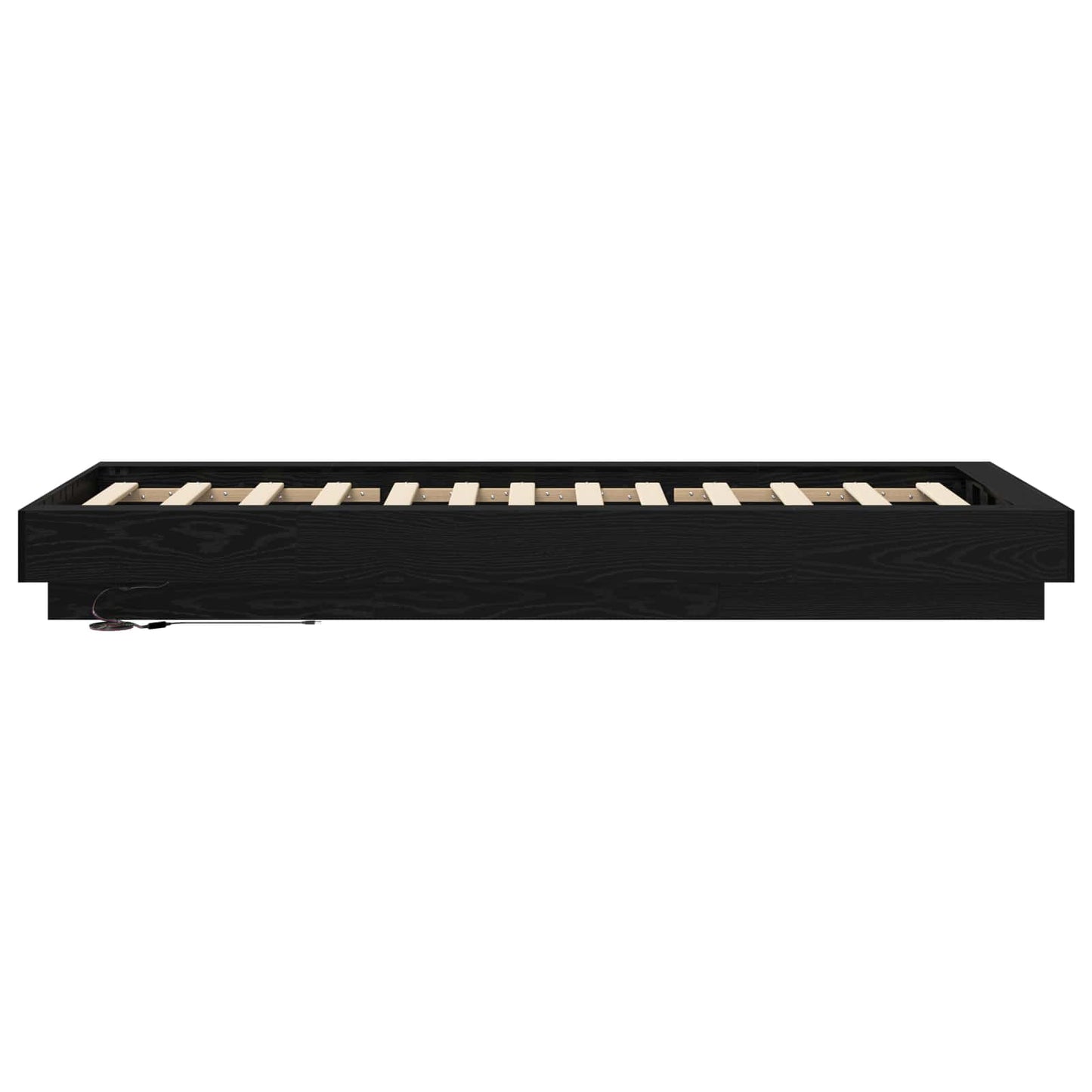 Sengestativ med LED Svart eik 80 x 200 cm Konstruert tre