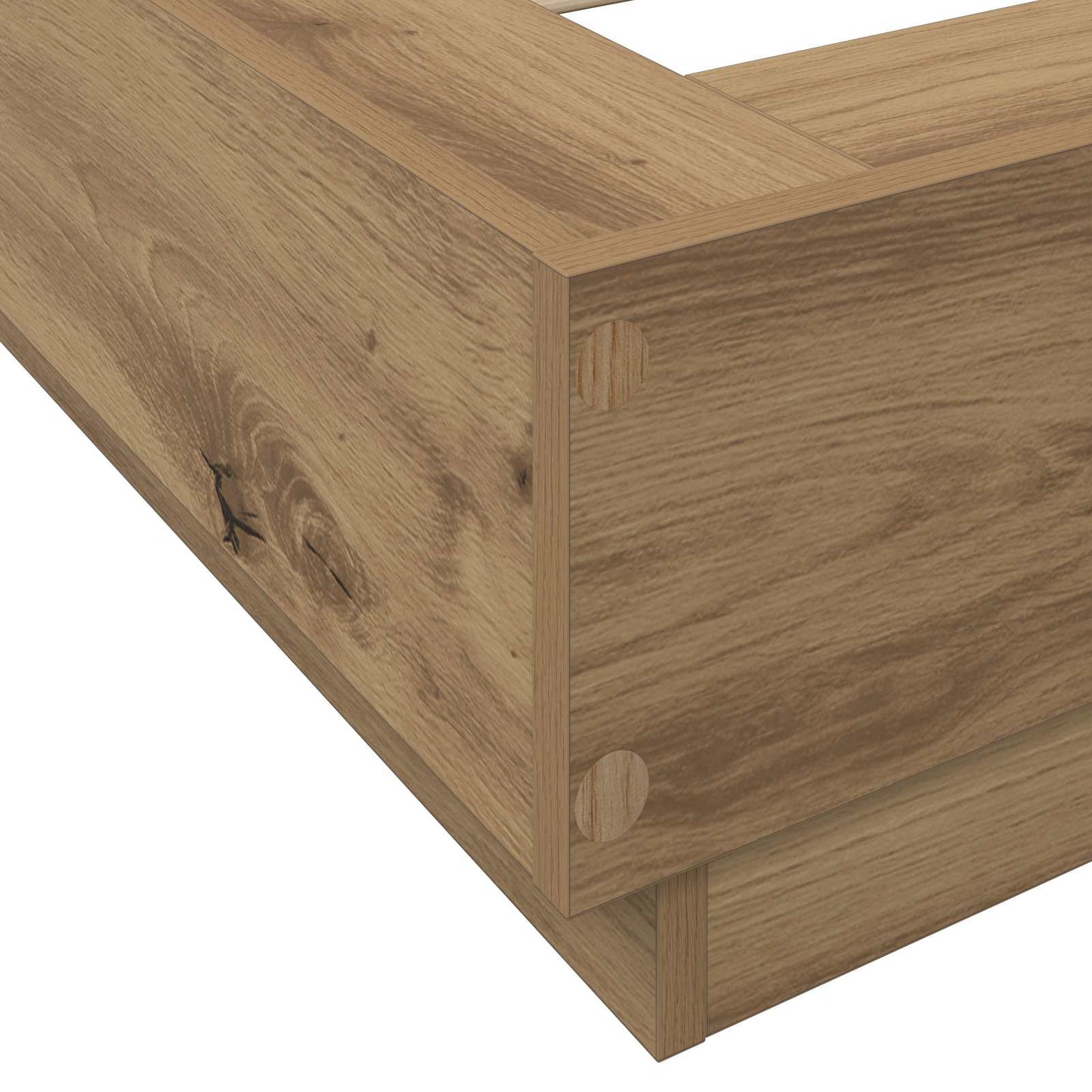 Sengestativ med LED Artisan eik 80 x 200 cm Konstruert tre