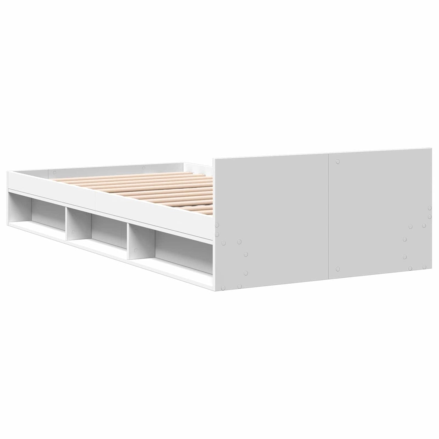 Sengeramme med oppbevaring Hvit 80 x 200 cm Konstruert tre