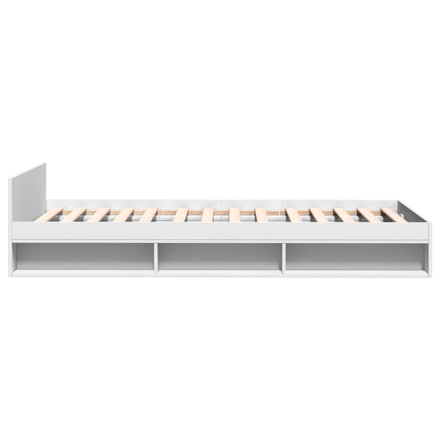 Sengeramme med oppbevaring Hvit 80 x 200 cm Konstruert tre
