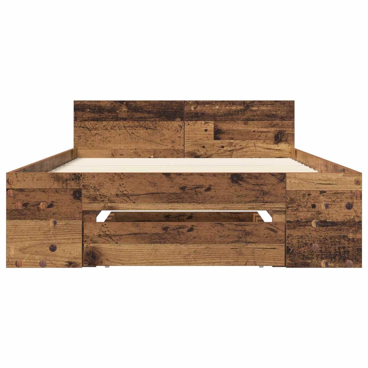 Sengeramme med oppbevaring med skuff Gammelt tre 80 x 200 cm