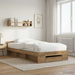 Sengeramme med oppbevaring med skuff Artisan eik 80 x 200 cm