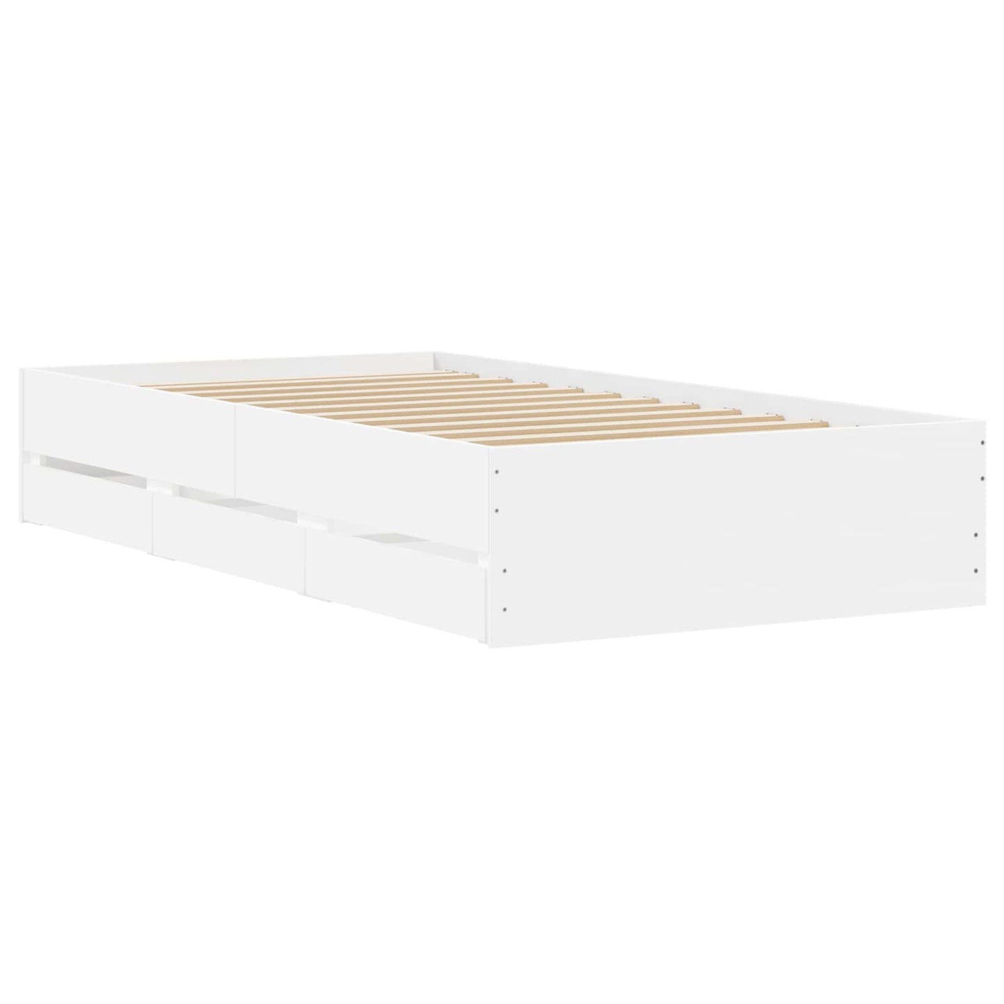 Sengeramme med oppbevaring Hvit 80 x 200 cm Konstruert tre