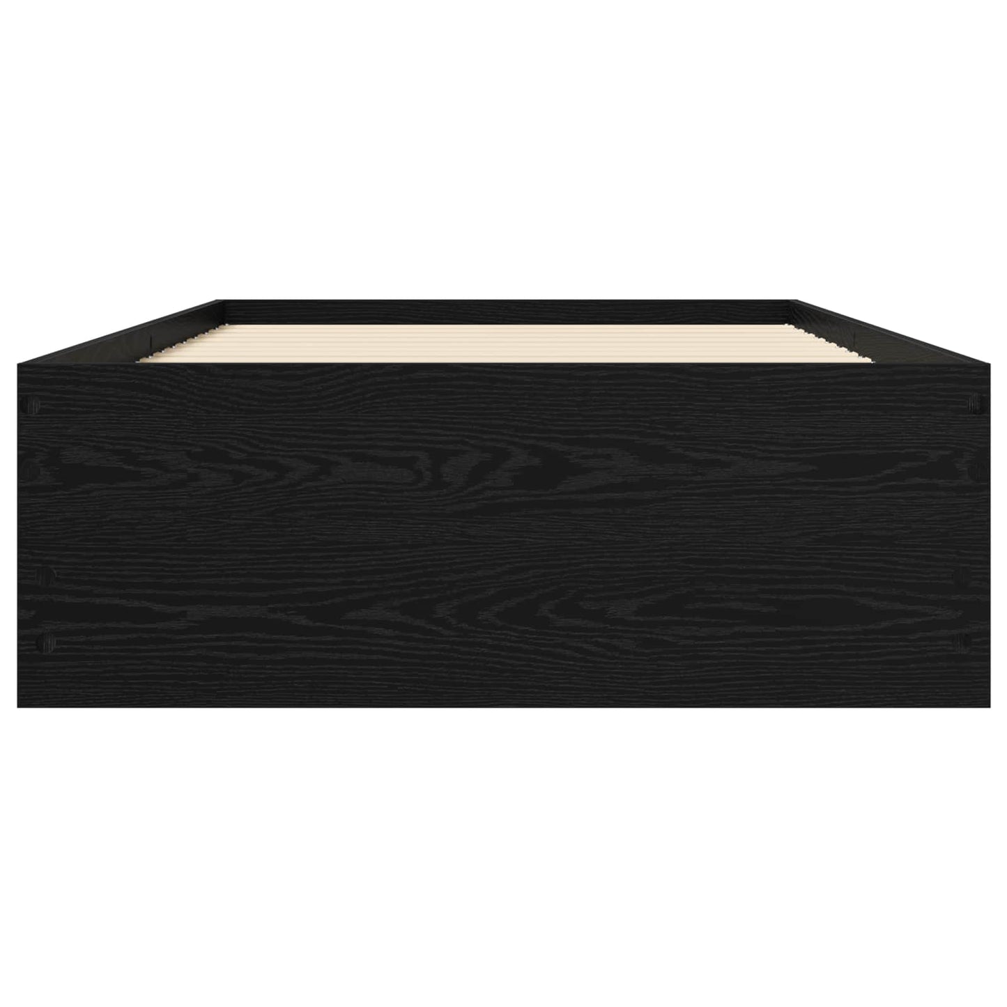 Sengeramme med oppbevaring Svart eik 80 x 200 cm Konstruert tre