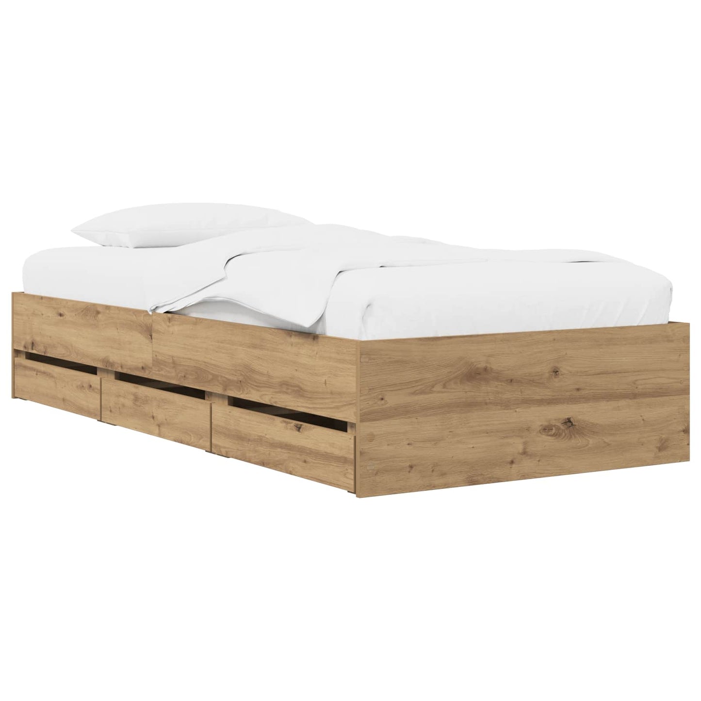 Sengeramme med oppbevaring med skuff Artisan eik 80 x 200 cm