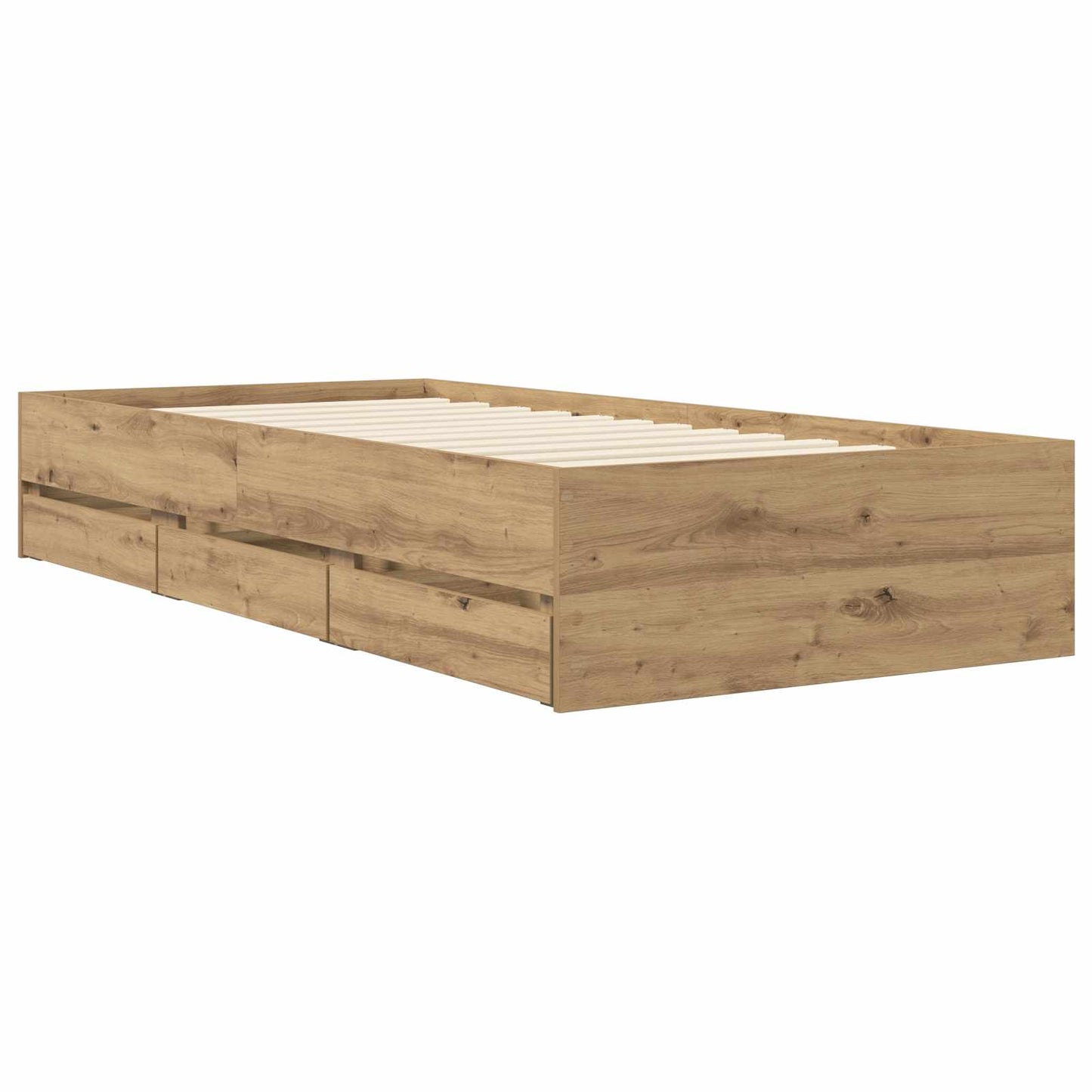 Sengeramme med oppbevaring med skuff Artisan eik 80 x 200 cm