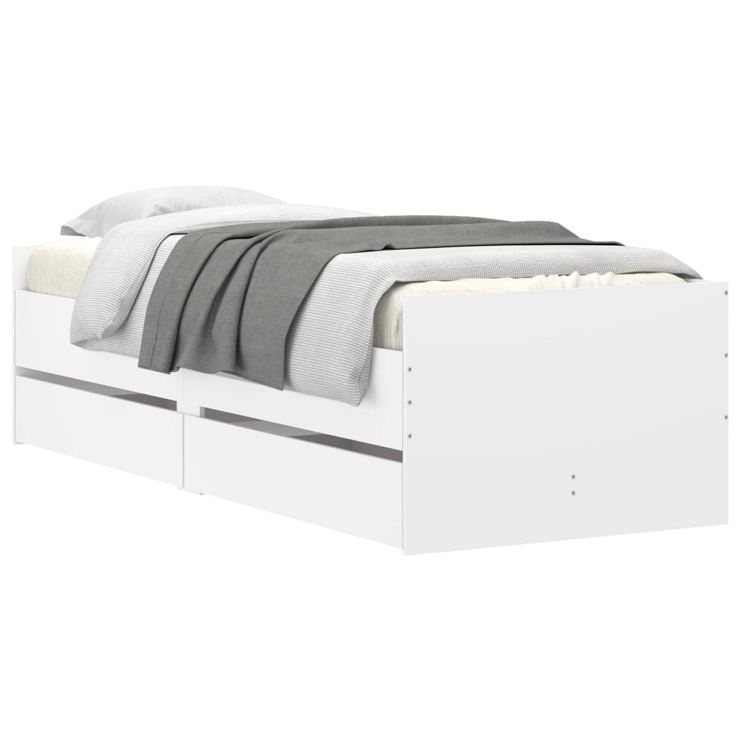 Sengeramme med oppbevaring Hvit 80 x 200 cm Konstruert tre