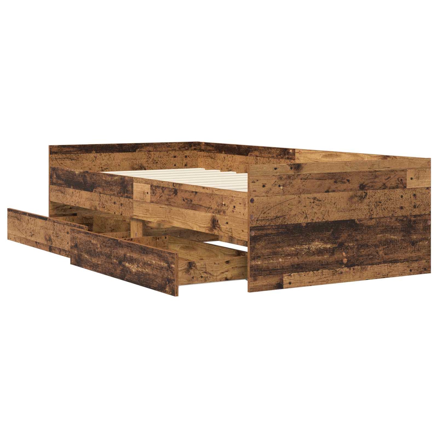 Sengeramme med oppbevaring Gammelt tre 80 x 200 cm