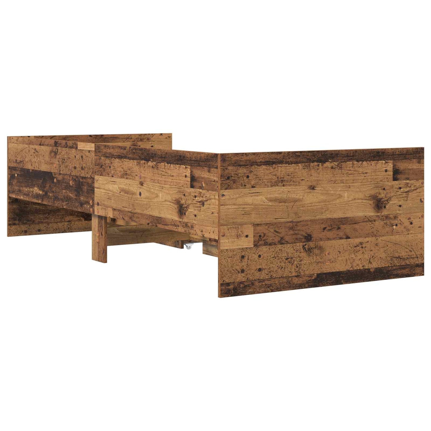 Sengeramme med oppbevaring Gammelt tre 80 x 200 cm