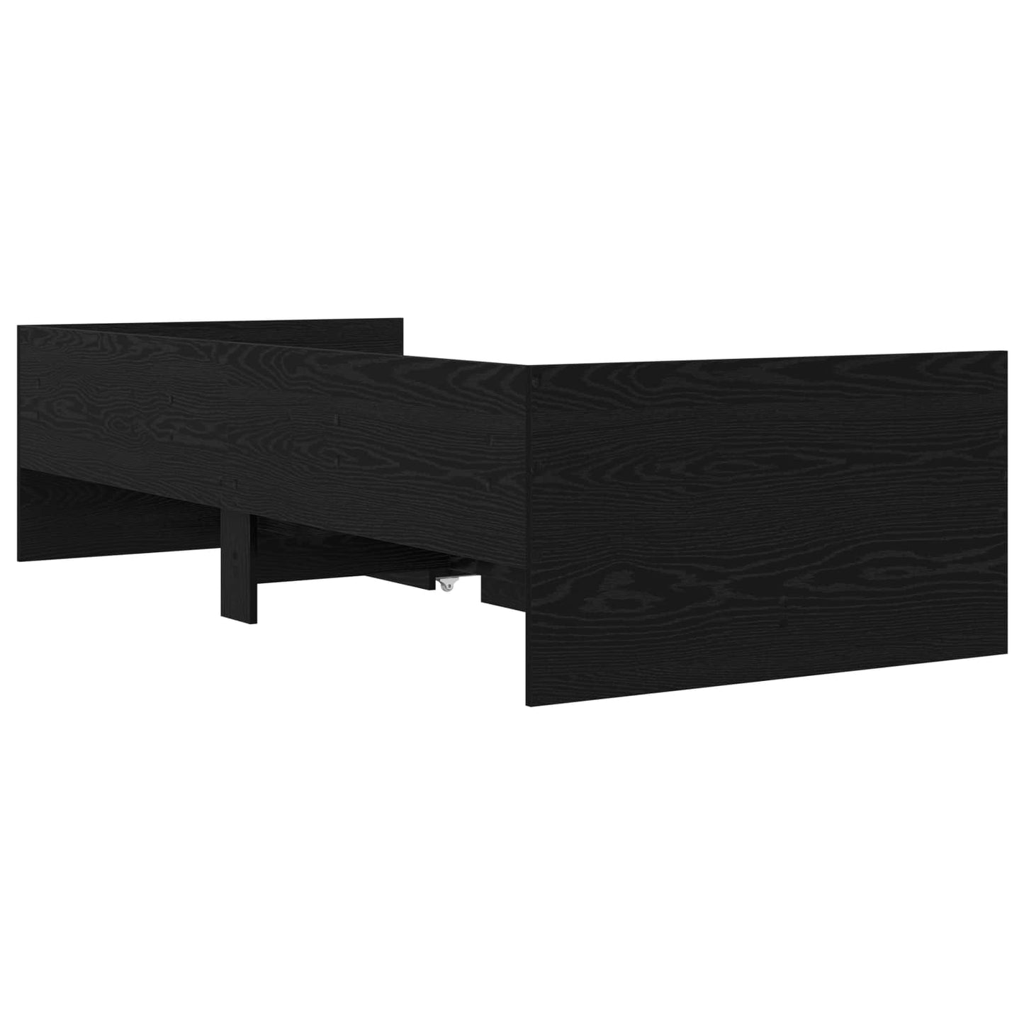 Sengeramme med oppbevaring Svart eik 80 x 200 cm Konstruert tre