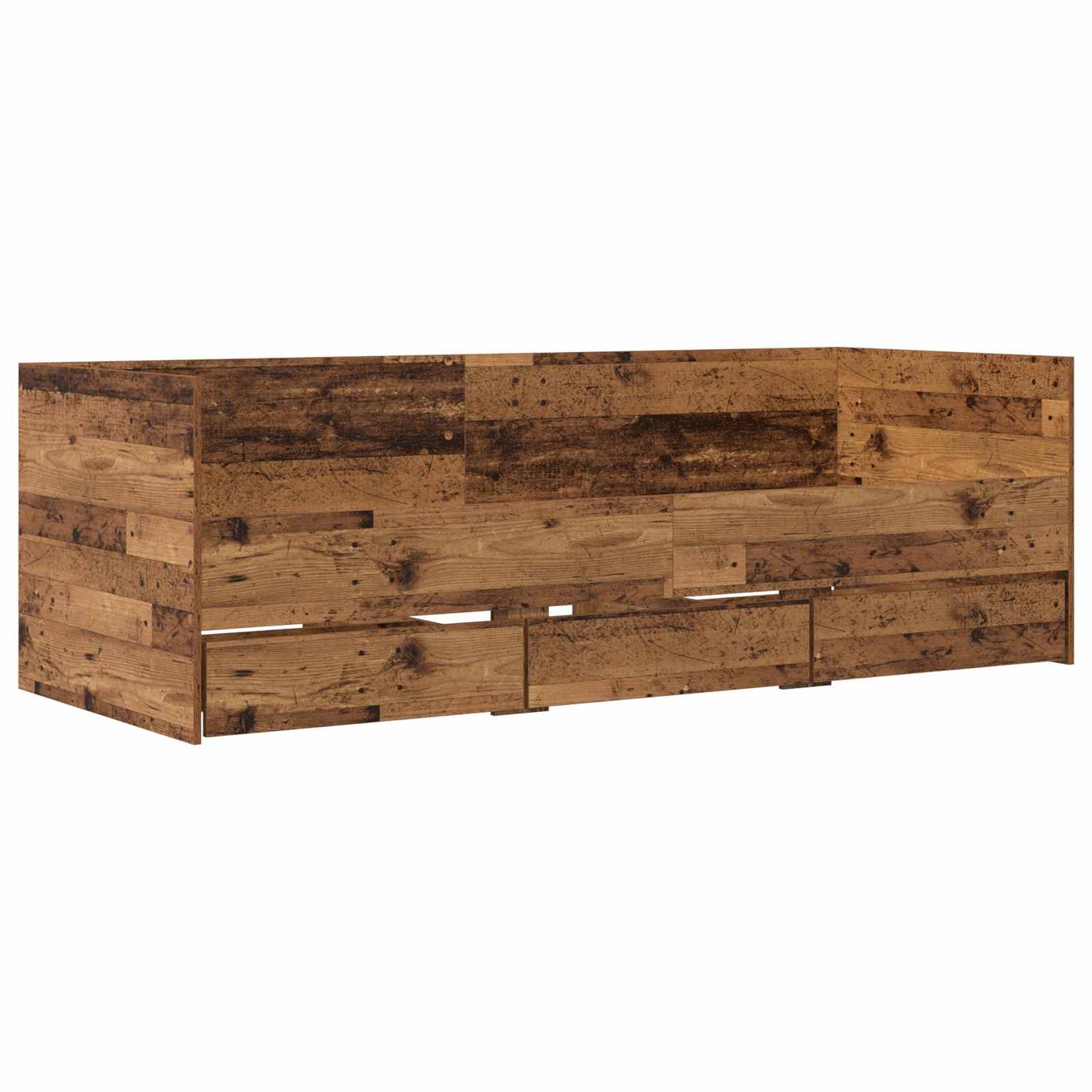Sengeramme med oppbevaring Gammelt tre 80 x 200 cm