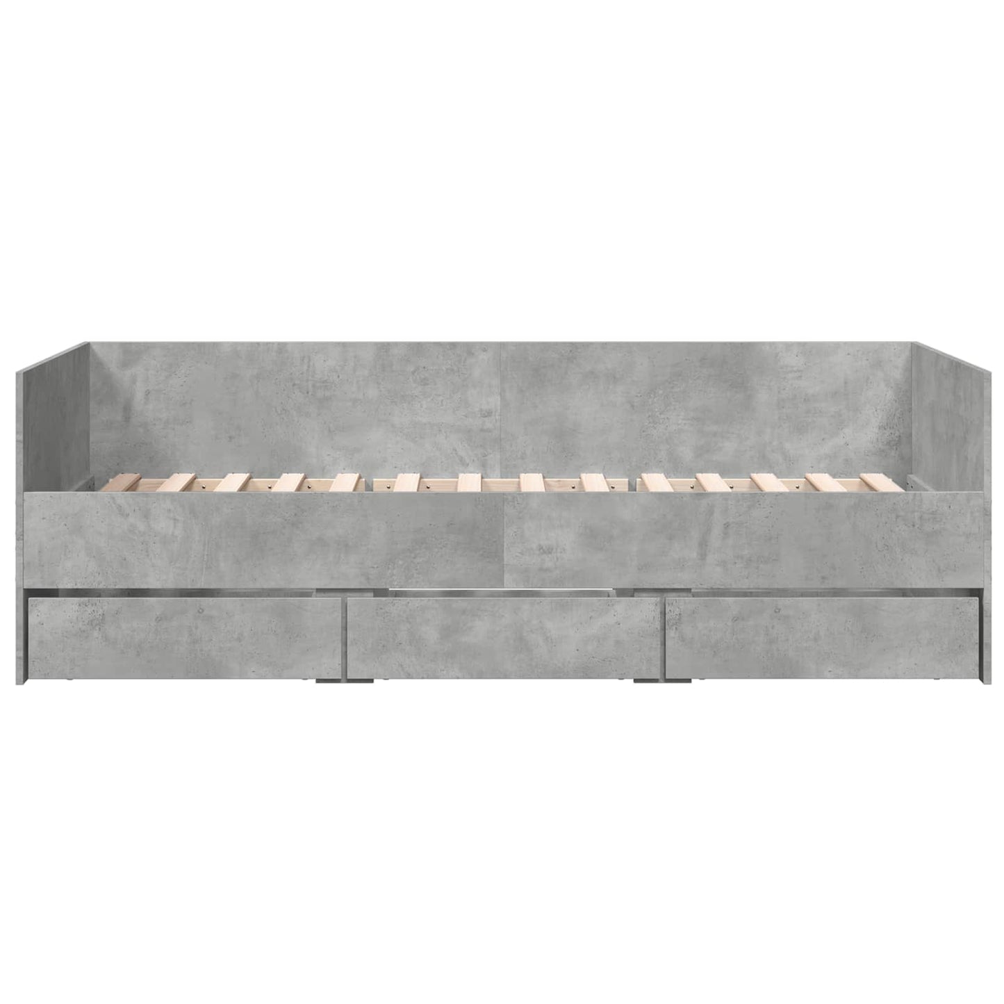 Sengeramme med oppbevaring Betonggrå 80 x 200 cm Konstruert tre