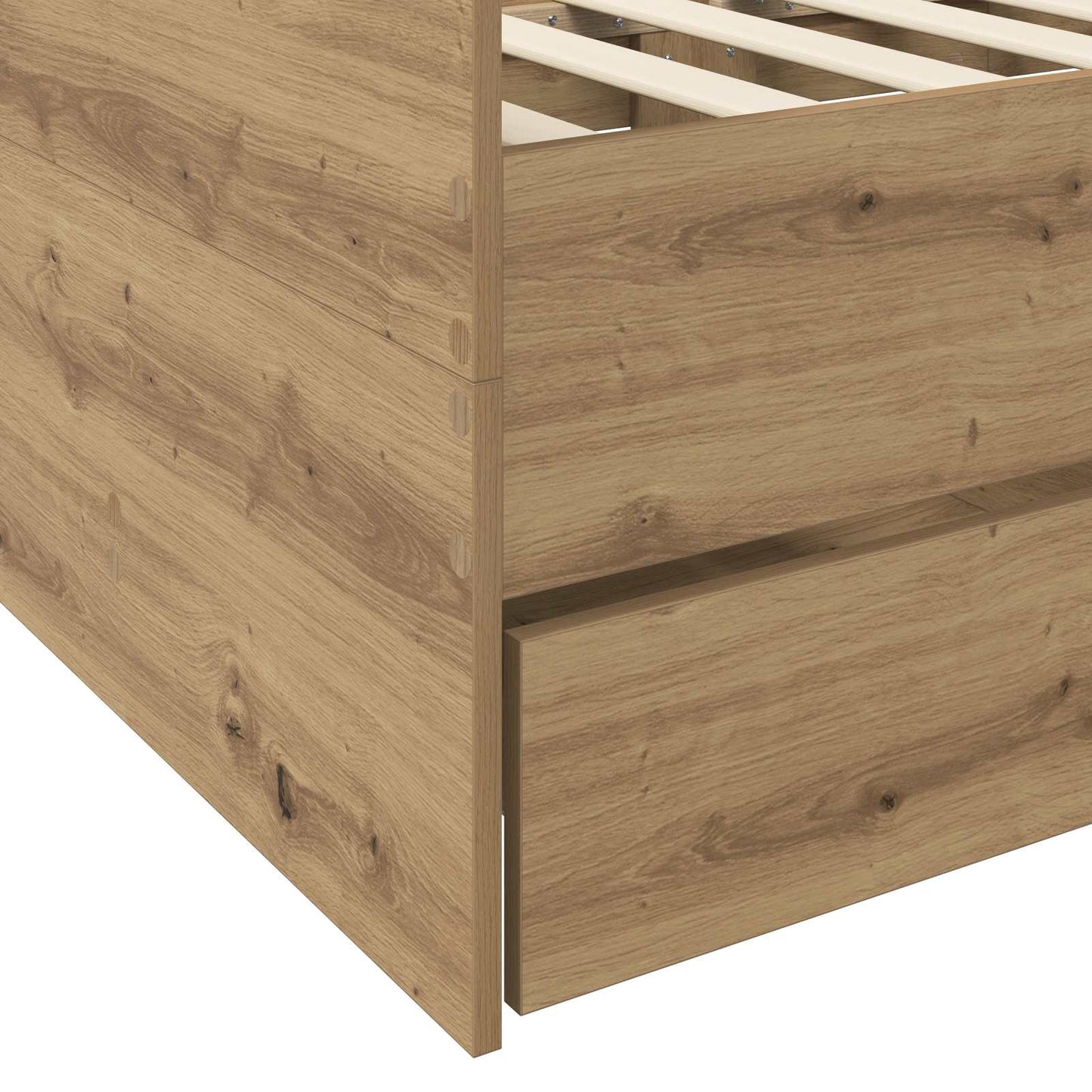 Sengeramme med oppbevaring Artisan eik 80 x 200 cm