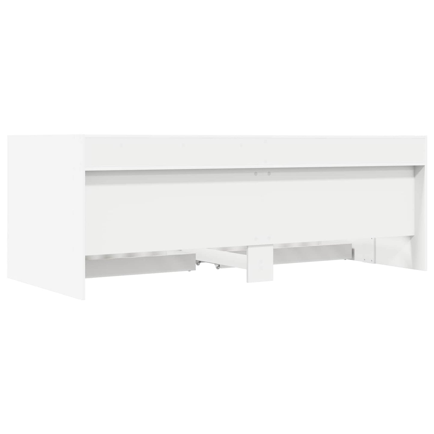 Sengeramme med oppbevaring Hvit 80 x 200 cm Konstruert tre