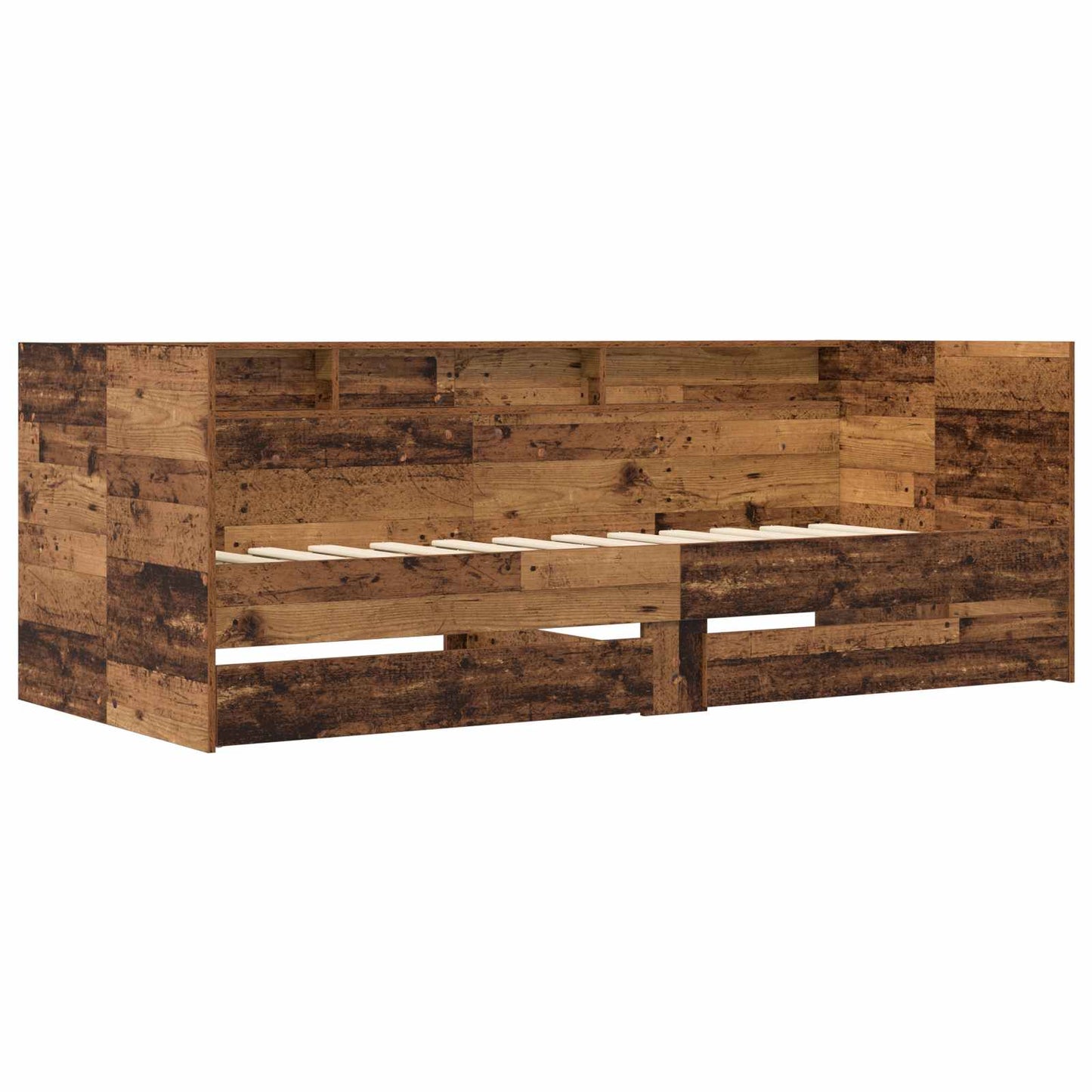 Sengeramme med oppbevaring Gammelt tre 80 x 200 cm