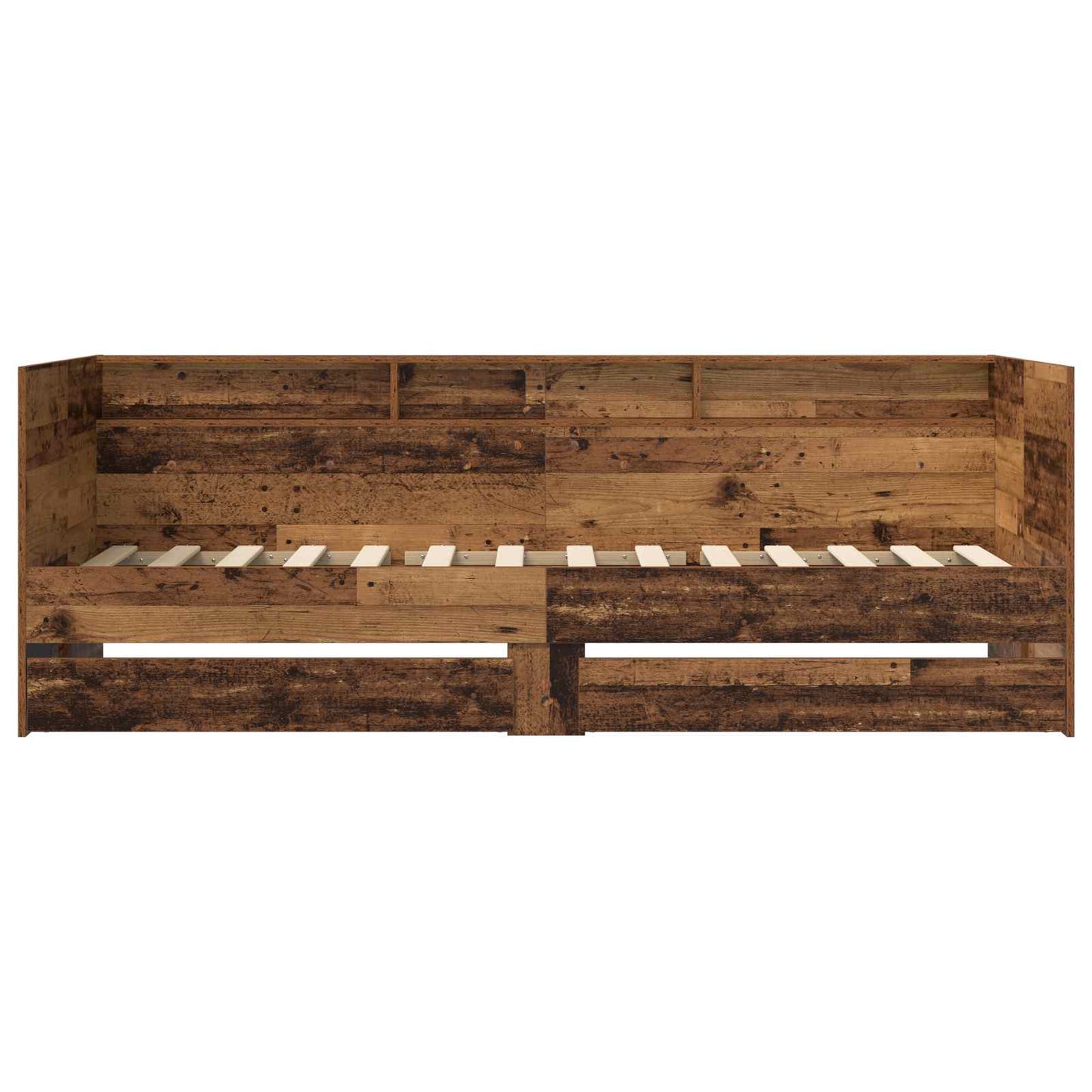 Sengeramme med oppbevaring Gammelt tre 80 x 200 cm