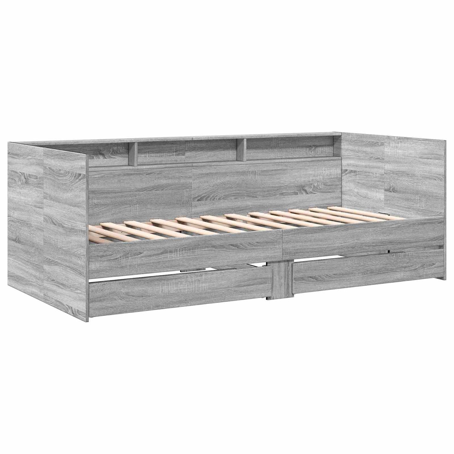 Sengeramme med oppbevaring Grå Sonoma 80 x 200 cm