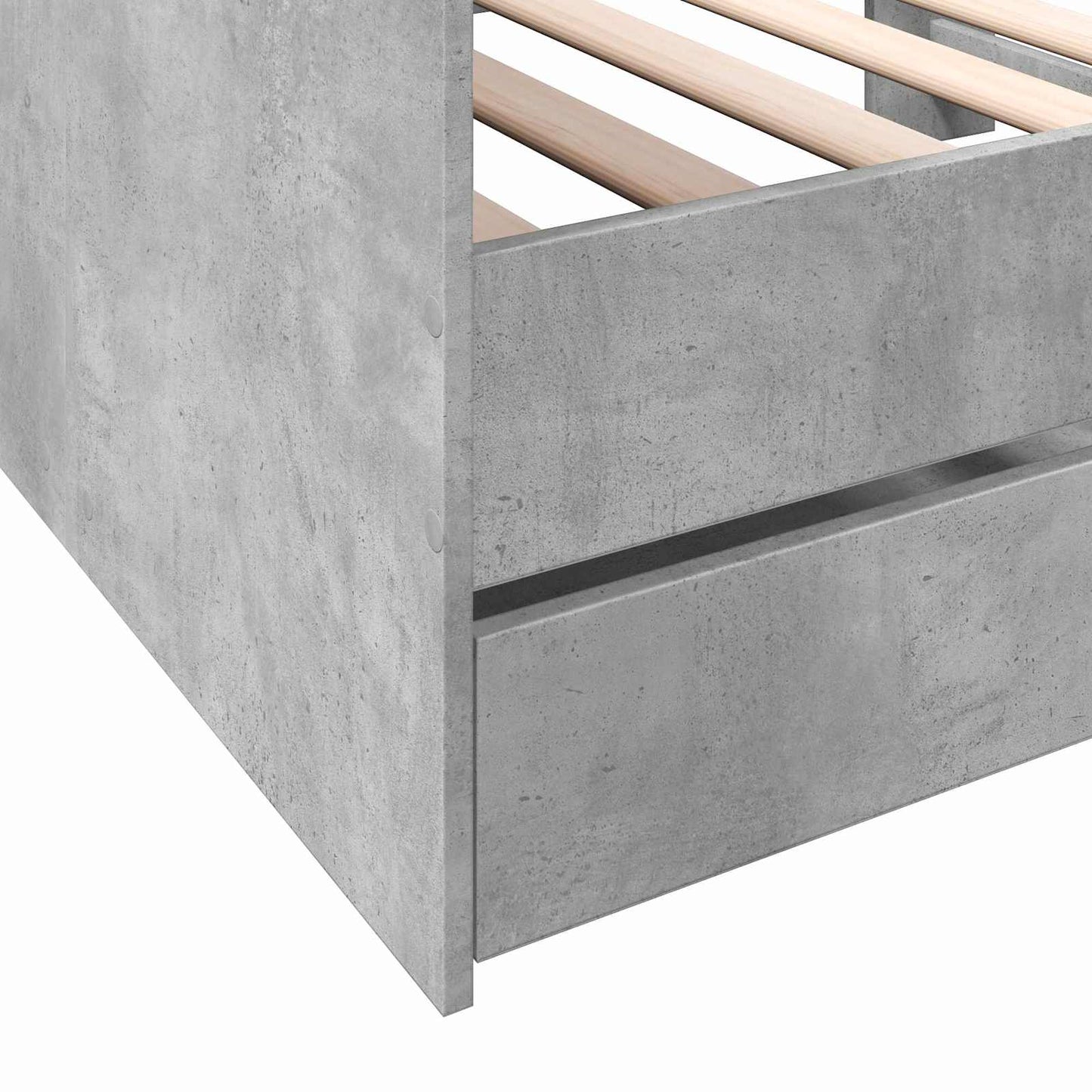 Sengeramme med oppbevaring Betonggrå 80 x 200 cm Konstruert tre