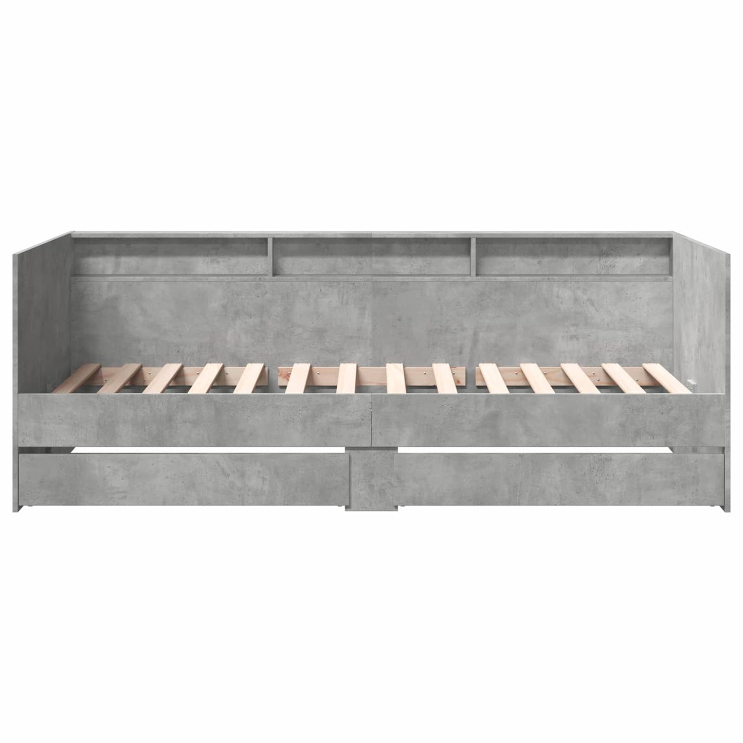 Sengeramme med oppbevaring Betonggrå 80 x 200 cm Konstruert tre