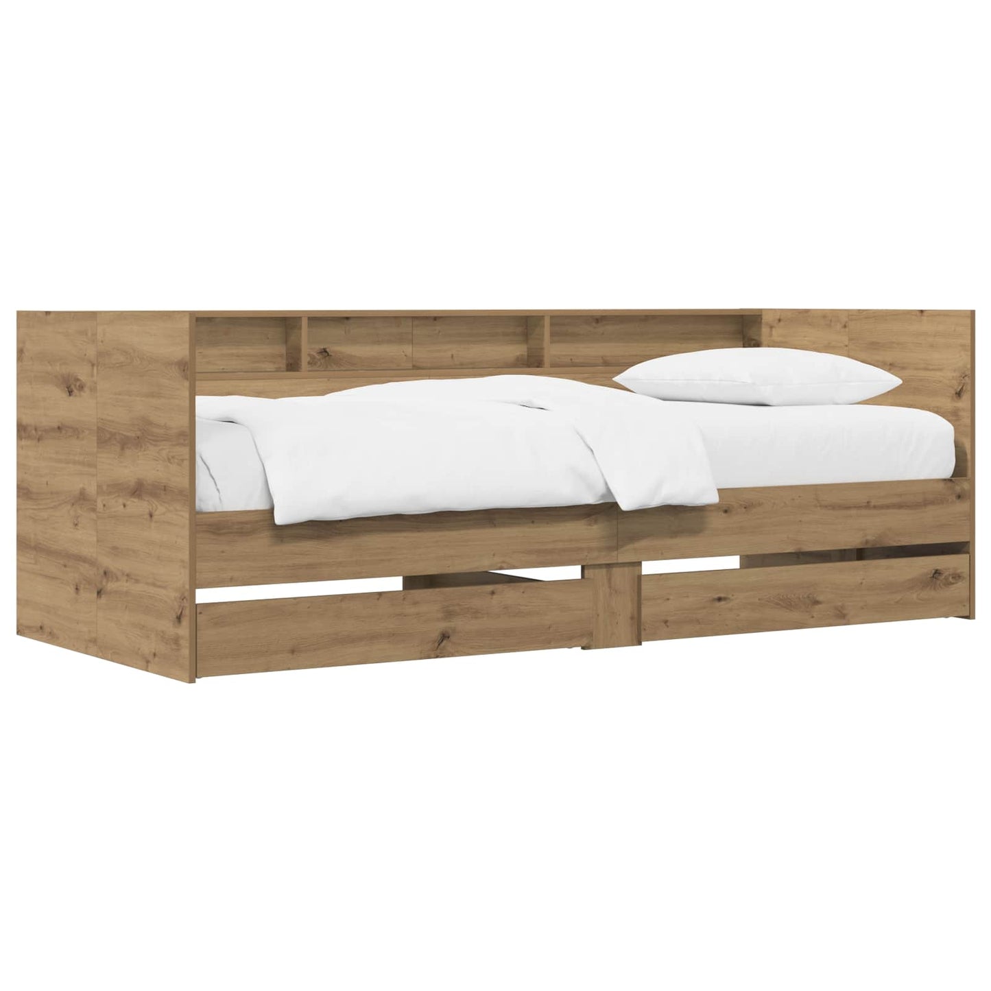 Sengeramme med oppbevaring Artisan eik 80 x 200 cm