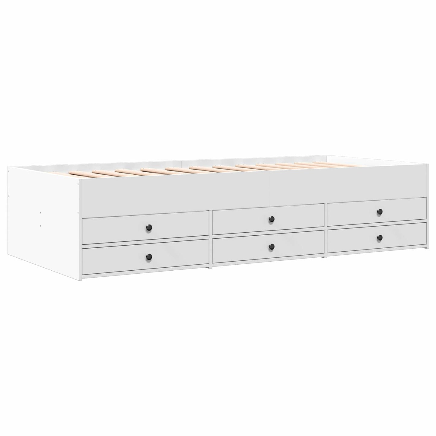 Sengeramme med oppbevaring Hvit 80 x 200 cm Konstruert tre