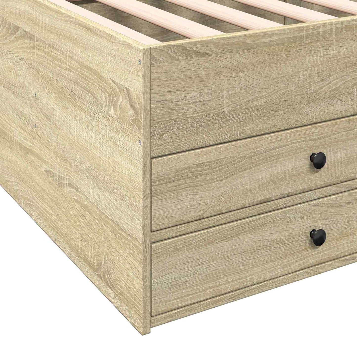 Sengeramme med oppbevaring med skuff Sonoma eik 80 x 200 cm