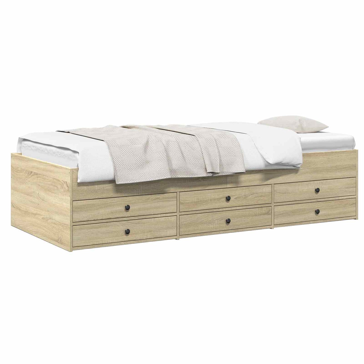 Sengeramme med oppbevaring med skuff Sonoma eik 80 x 200 cm