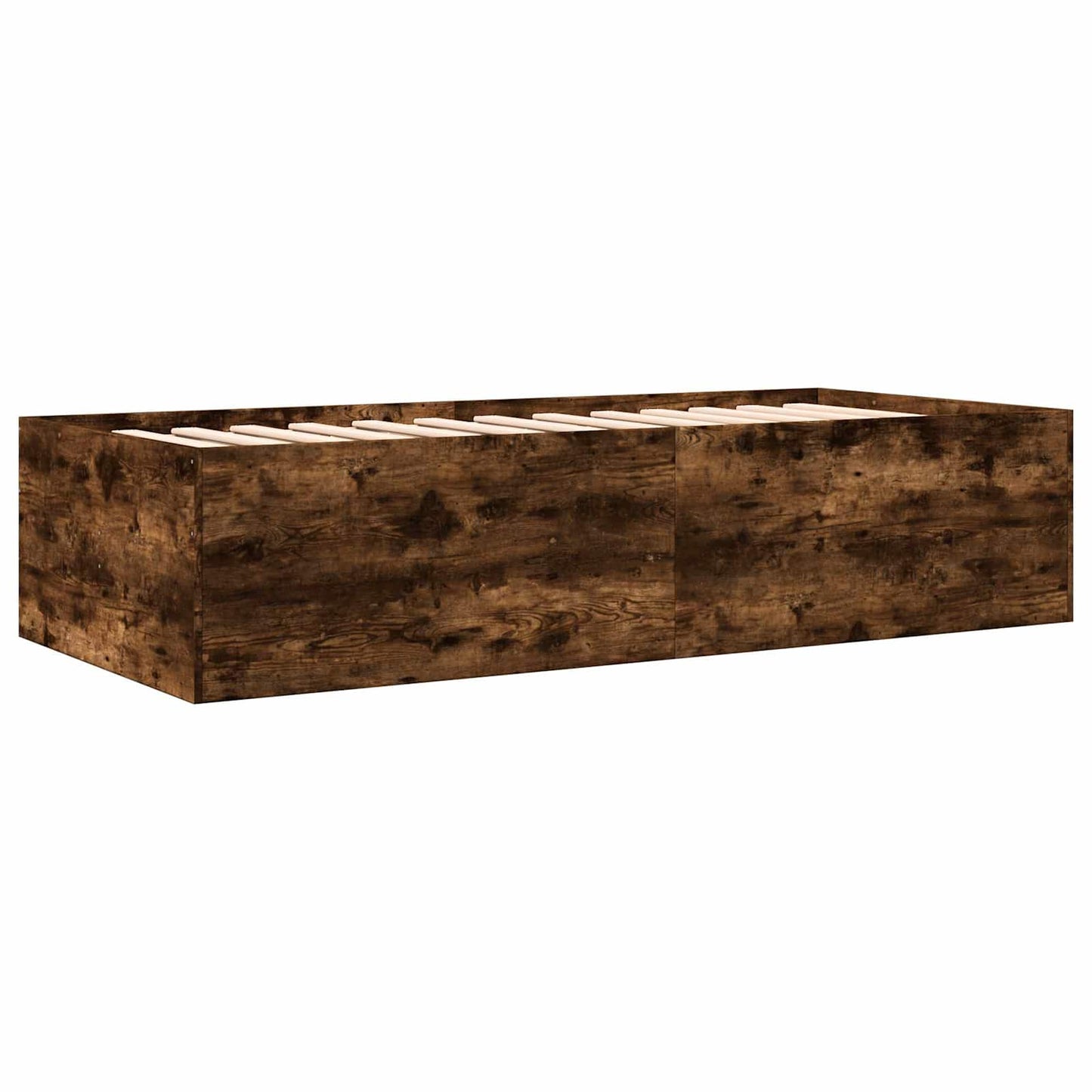 Sengeramme med oppbevaring Røkt Eik 80 x 200 cm Konstruert tre