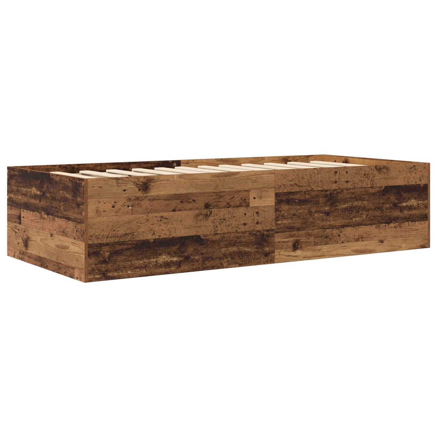 Sengeramme med oppbevaring med skuff Gammelt tre 80 x 200 cm