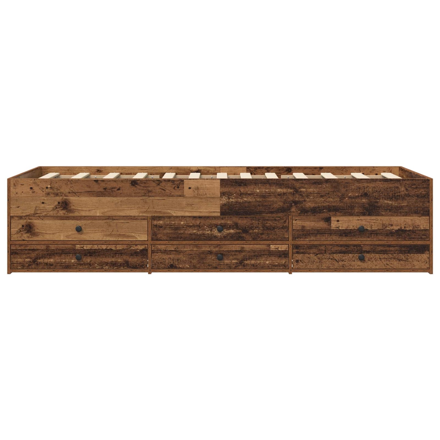 Sengeramme med oppbevaring med skuff Gammelt tre 80 x 200 cm