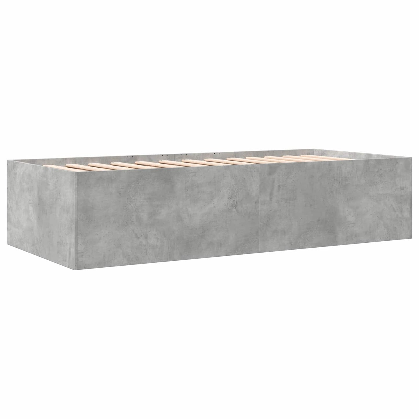 Sengeramme med oppbevaring Betonggrå 80 x 200 cm Konstruert tre