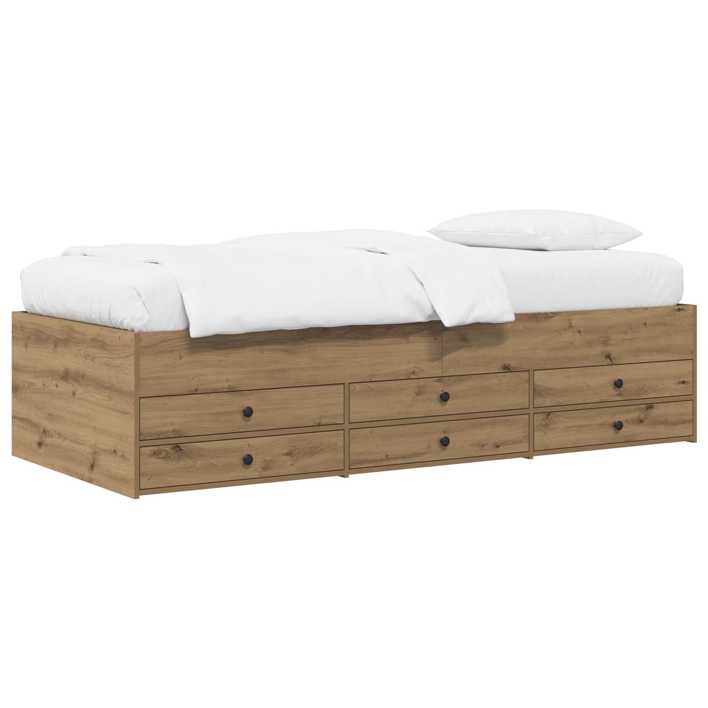 Sengeramme med oppbevaring med skuff Artisan eik 80 x 200 cm
