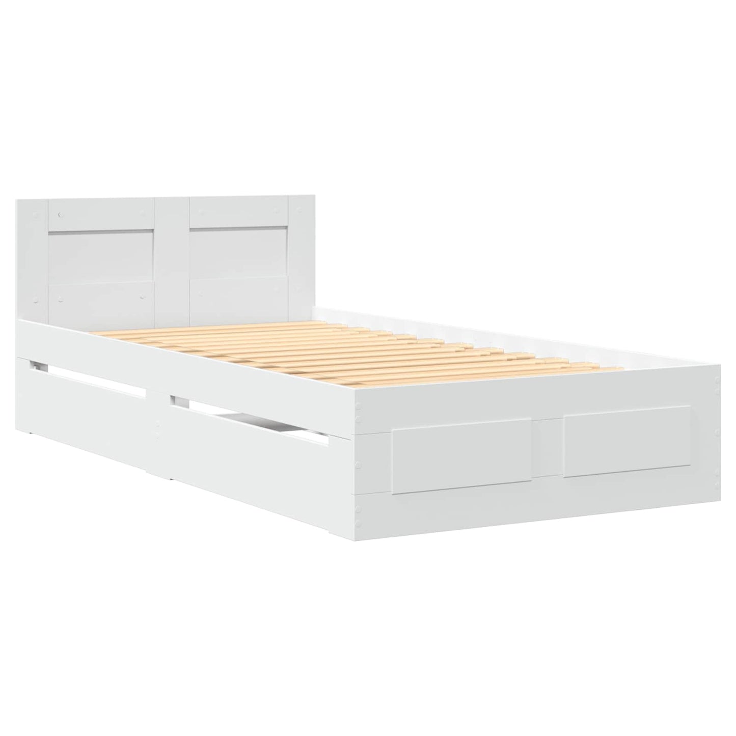 Sengestamme med hodegatt Hvit 80 x 200 cm Konstruert tre