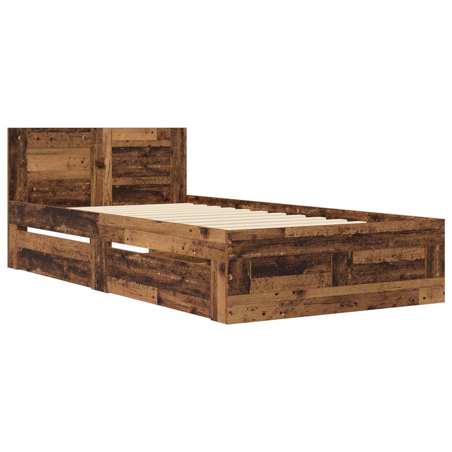 Sengestamme med hodegatt Gammelt tre 80 x 200 cm Konstruert tre