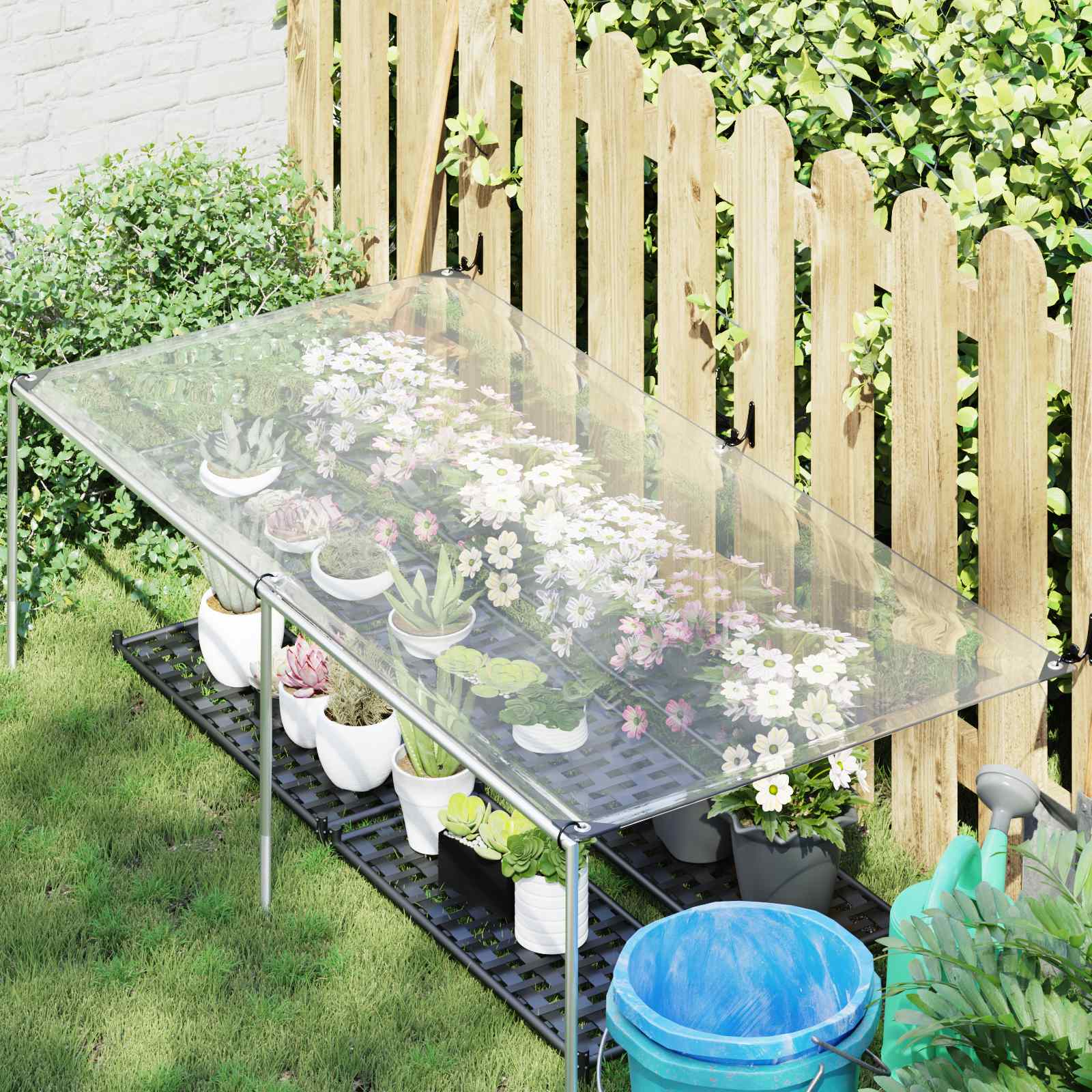 Presenning med øyer Gjennomsiktig 1 x 2 m Polyethylen vidaXL