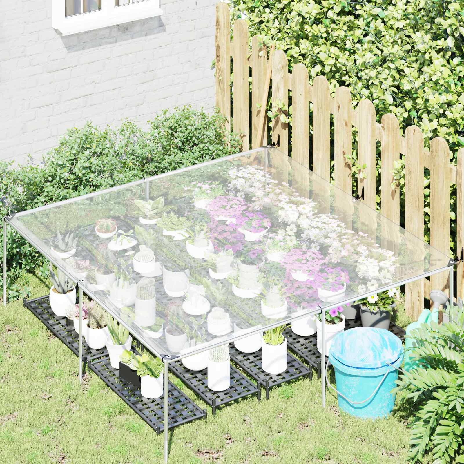 Presenning med øyer Gjennomsiktig 2 x 2 m Polyethylen vidaXL