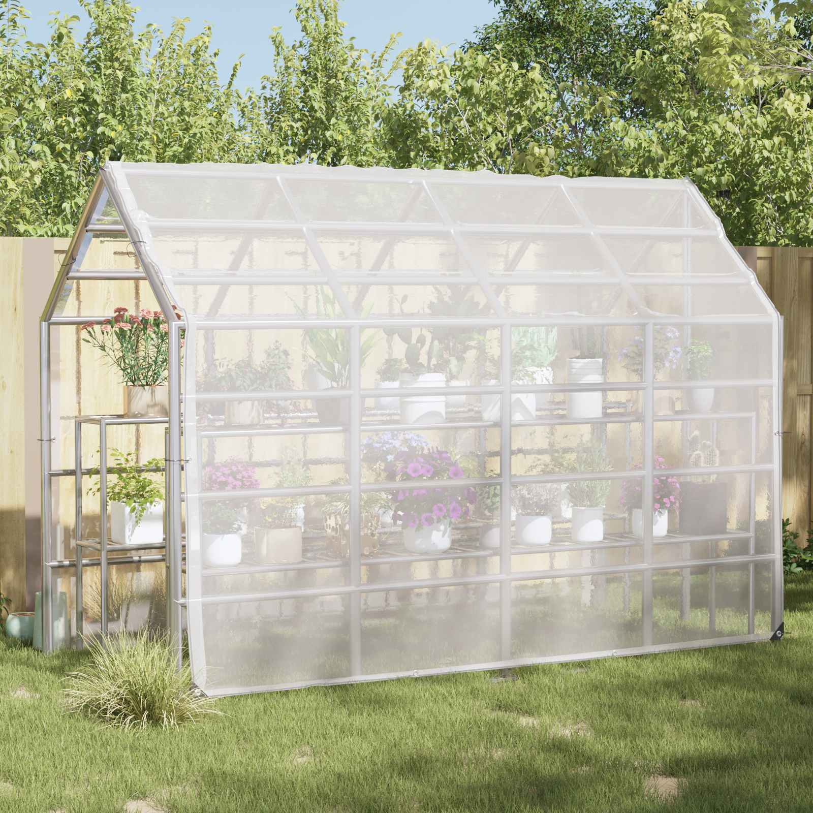 Presenning med øyer Gjennomsiktig 3 x 3 m Polyethylen vidaXL