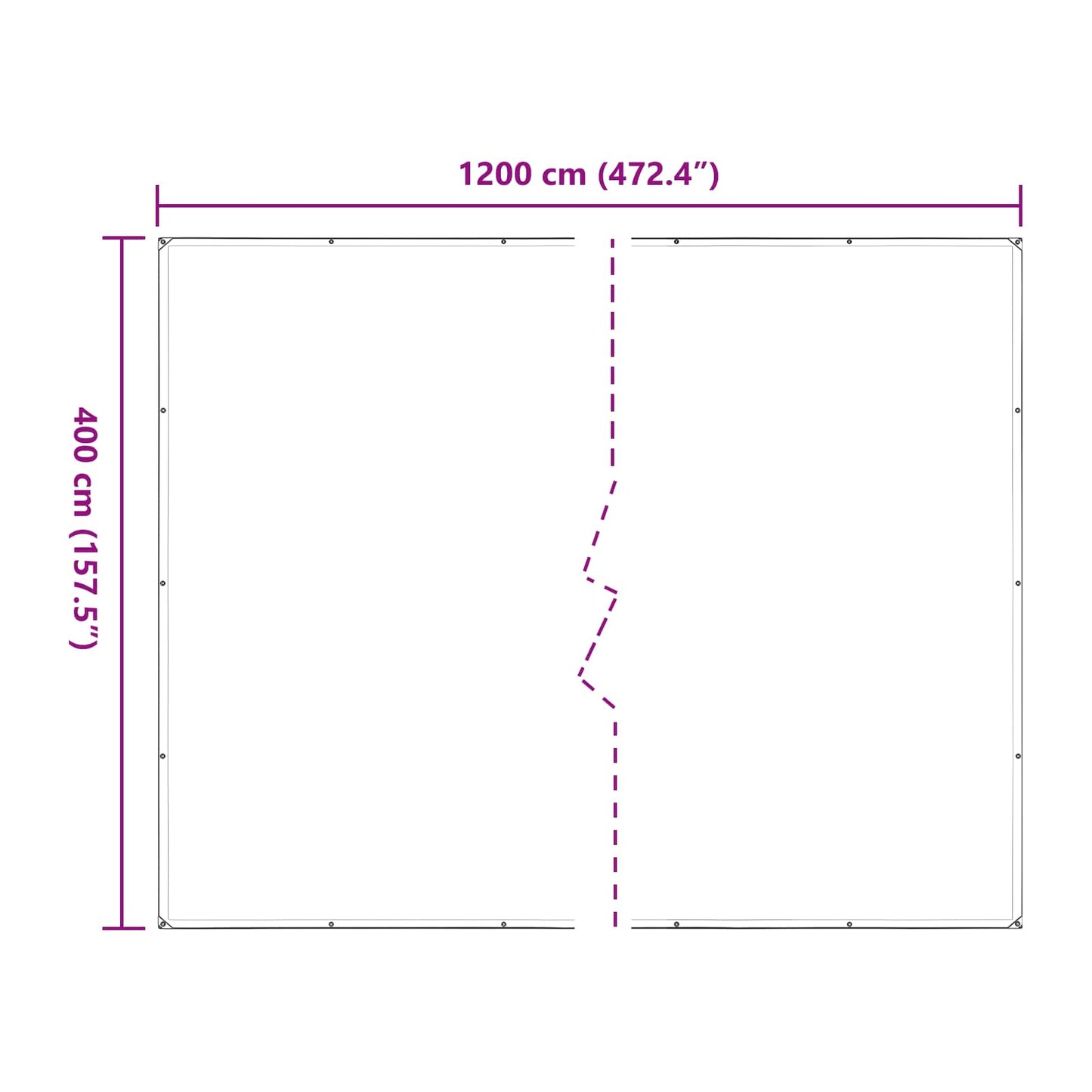 Presenning med øyer Gjennomsiktig 4 x 12 m Polyethylen vidaXL