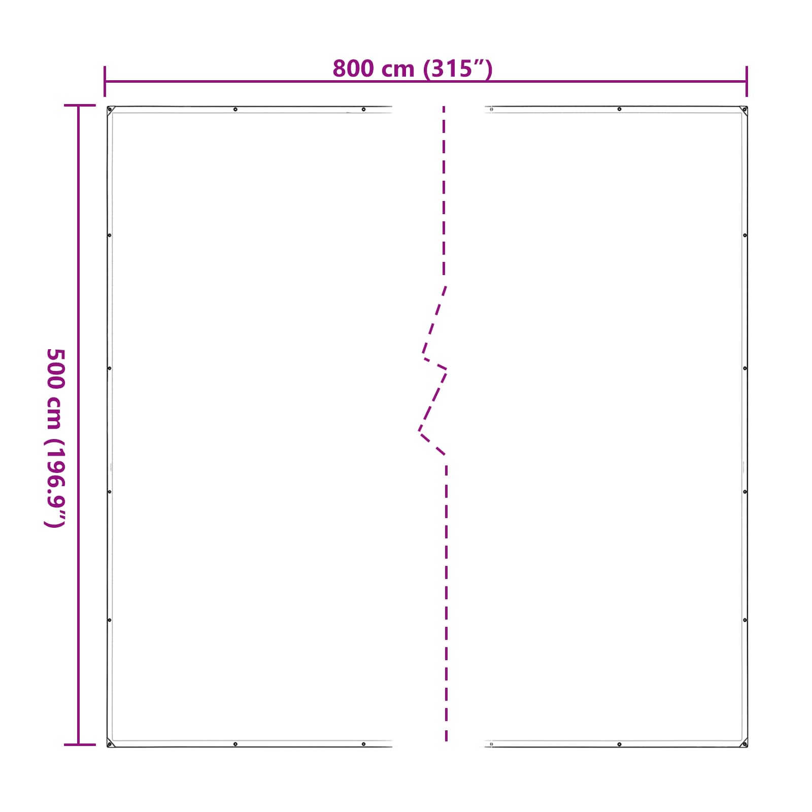Presenning med øyer Gjennomsiktig 5 x 8 m Polyethylen vidaXL