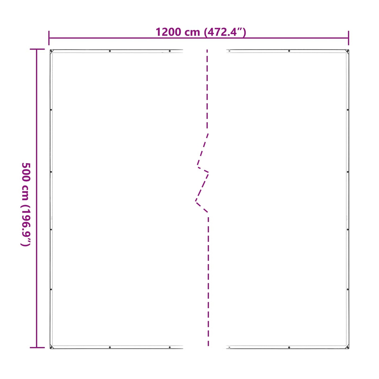 Presenning med øyer Gjennomsiktig 5 x 12 m Polyethylen vidaXL