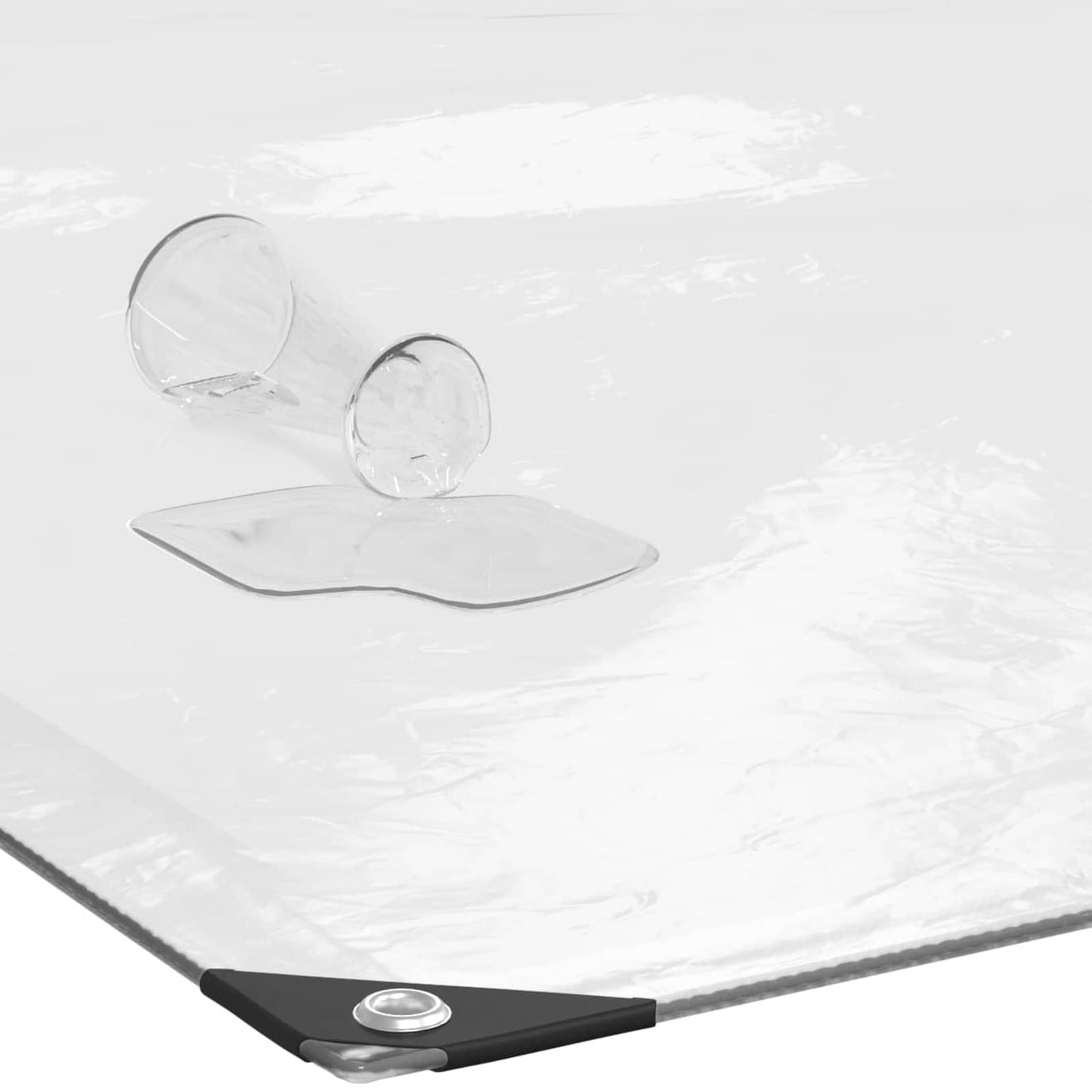 Presenning med øyer Gjennomsiktig 6 x 10 m Polyethylen vidaXL