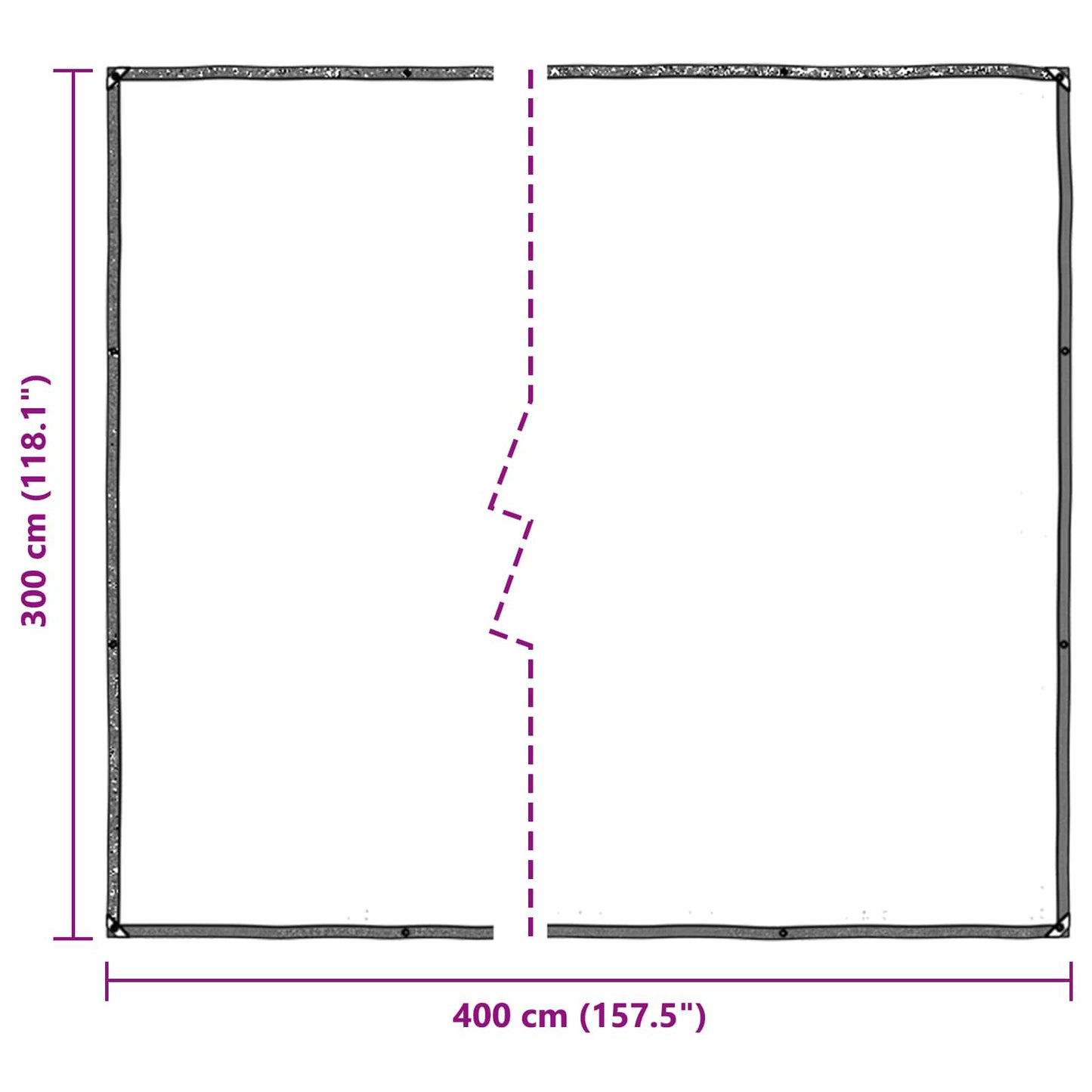 Presenning med øyer Gjennomsiktig 3 x 4 m Polyethylen vidaXL