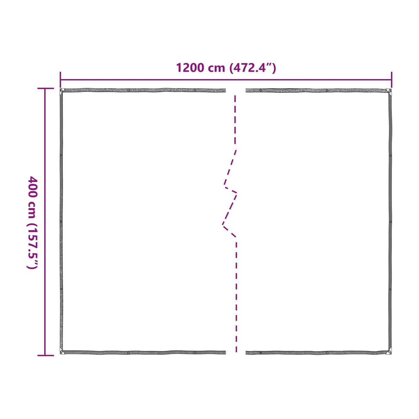 Presenning med øyer Gjennomsiktig 4 x 12 m Polyethylen vidaXL