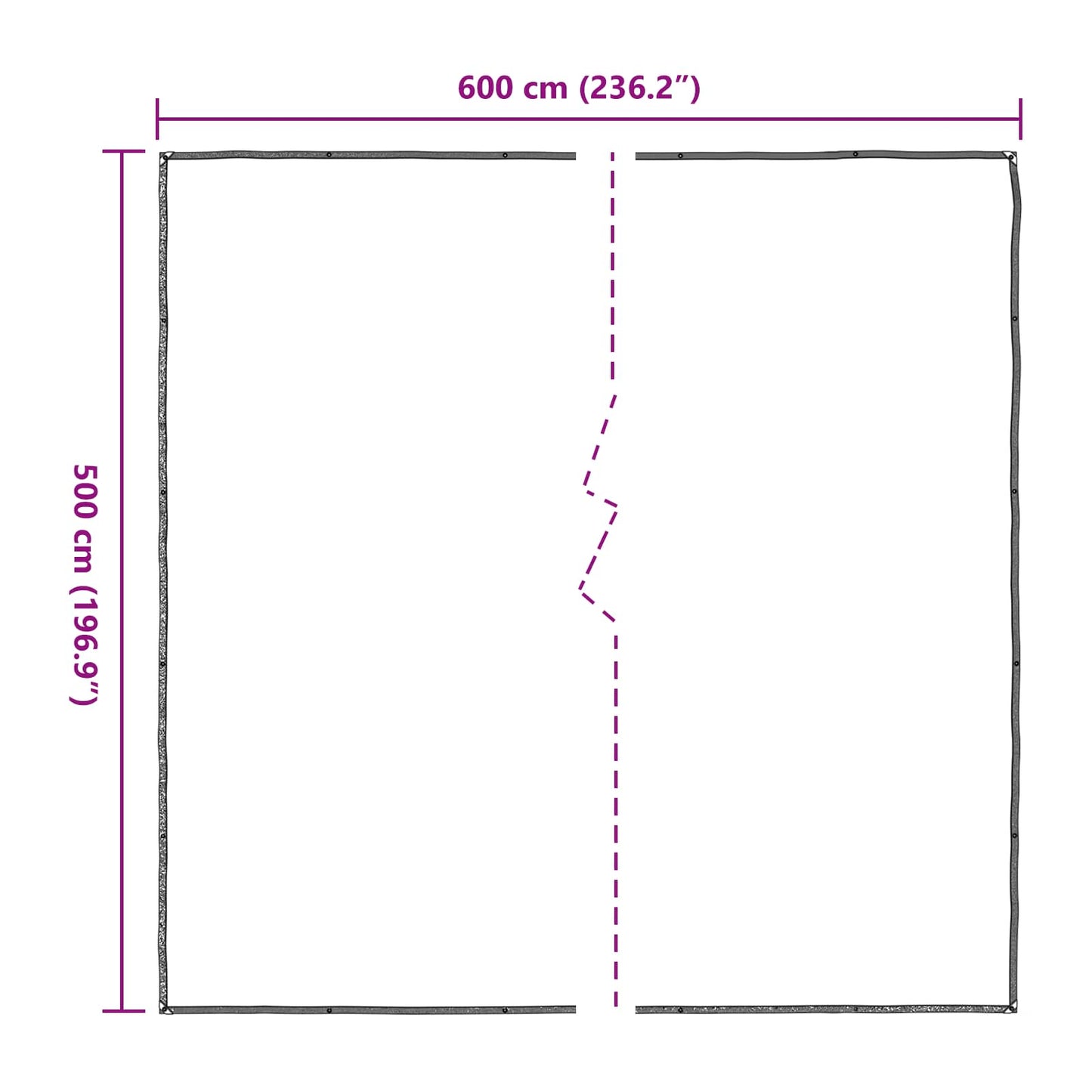 Presenning med øyer Gjennomsiktig 5 x 6 m Polyethylen vidaXL