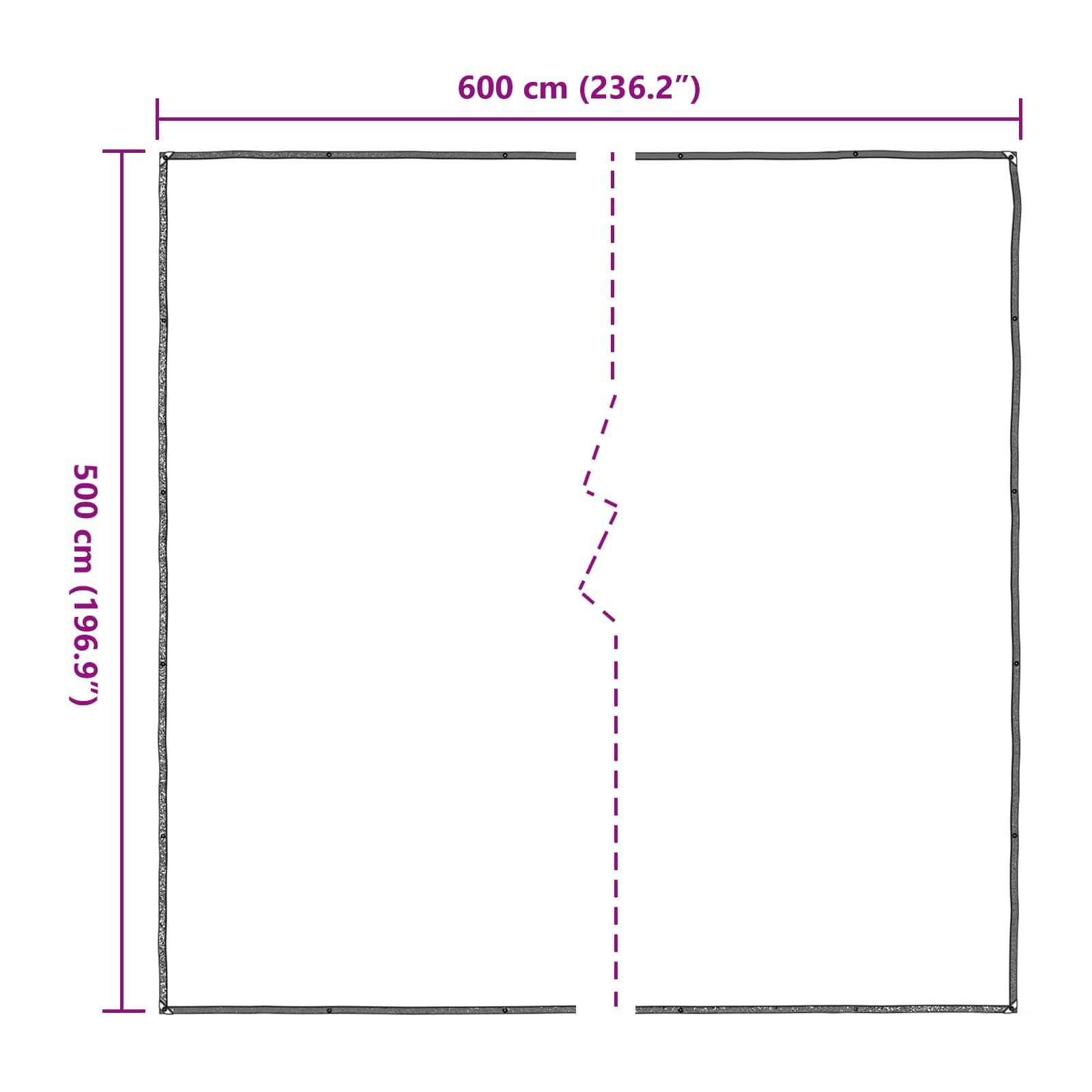 Presenning med øyer Gjennomsiktig 5 x 6 m Polyethylen vidaXL