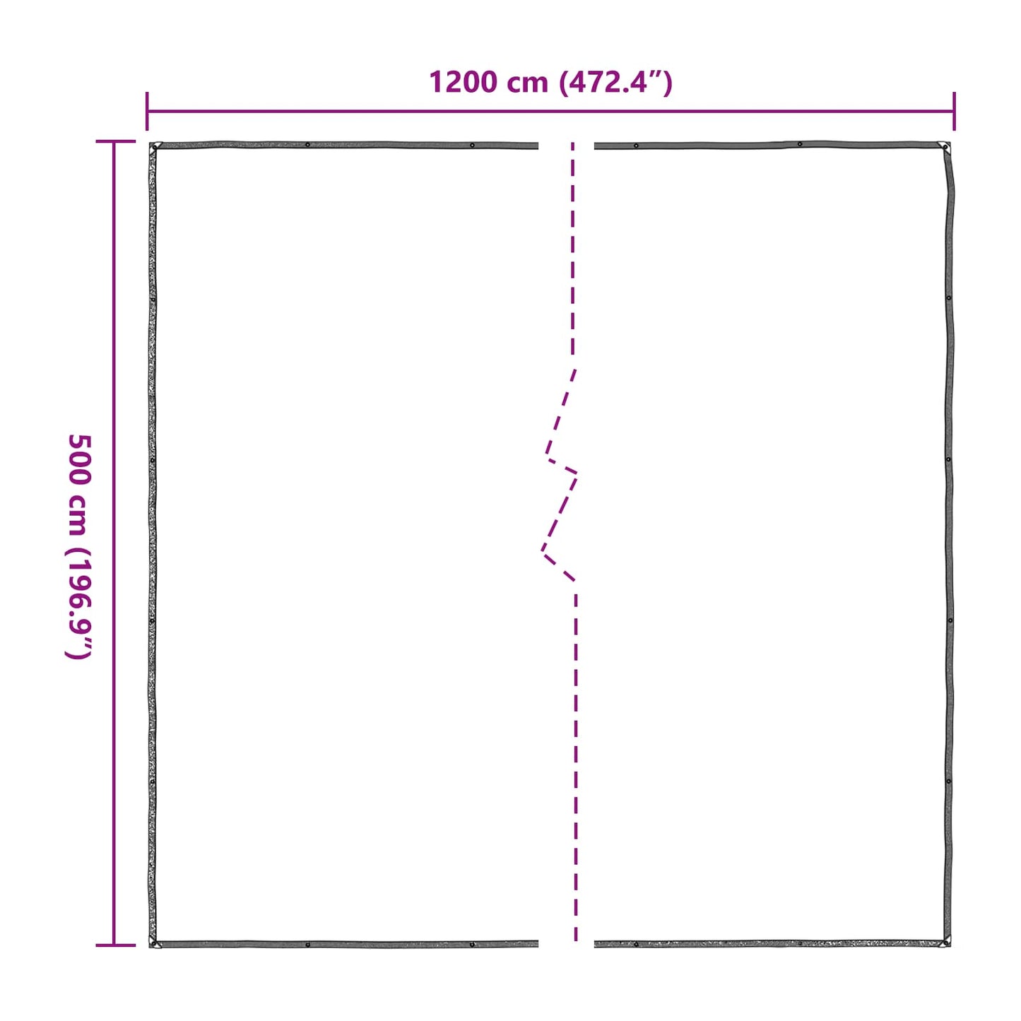 Presenning med øyer Gjennomsiktig 5 x 12 m Polyethylen vidaXL