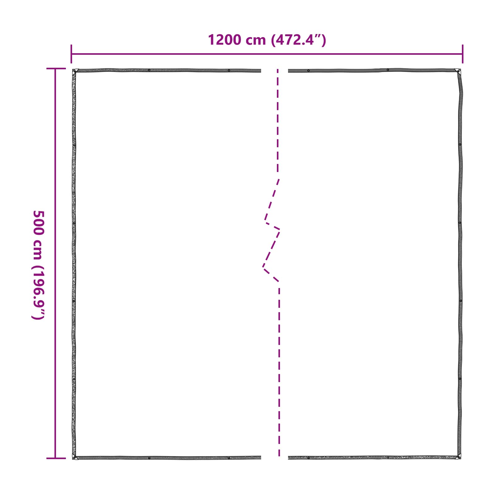 Presenning med øyer Gjennomsiktig 5 x 12 m Polyethylen vidaXL