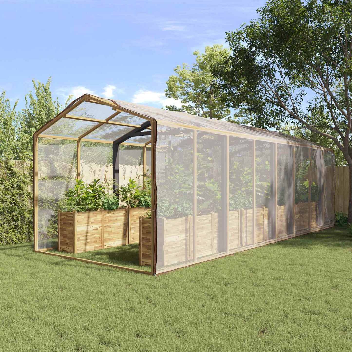 Presenning med øyer Gjennomsiktig 6 x 12 m Polyethylen vidaXL